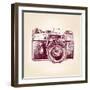 Vintage Old Photo Camera-VladisChern-Framed Art Print