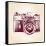 Vintage Old Photo Camera-VladisChern-Framed Stretched Canvas