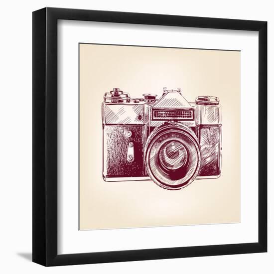 Vintage Old Photo Camera-VladisChern-Framed Art Print