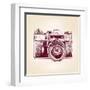 Vintage Old Photo Camera-VladisChern-Framed Art Print