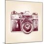 Vintage Old Photo Camera-VladisChern-Mounted Art Print