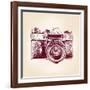 Vintage Old Photo Camera-VladisChern-Framed Art Print