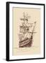 Vintage Old Ships Illustration.-VladisChern-Framed Art Print