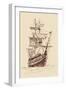 Vintage Old Ships Illustration.-VladisChern-Framed Art Print