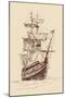 Vintage Old Ships Illustration.-VladisChern-Mounted Art Print