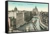 Vintage Overview of Berlin, Germany-null-Framed Stretched Canvas