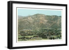 Vintage Overview of Pasadena, California-null-Framed Art Print