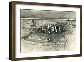 Vintage Overview of Stonehenge-null-Framed Art Print