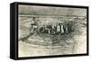 Vintage Overview of Stonehenge-null-Framed Stretched Canvas