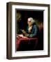 Vintage painting of Benjamin Franklin, one of America's Founding Fathers.-Vernon Lewis Gallery-Framed Art Print