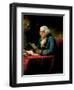 Vintage painting of Benjamin Franklin, one of America's Founding Fathers.-Vernon Lewis Gallery-Framed Art Print