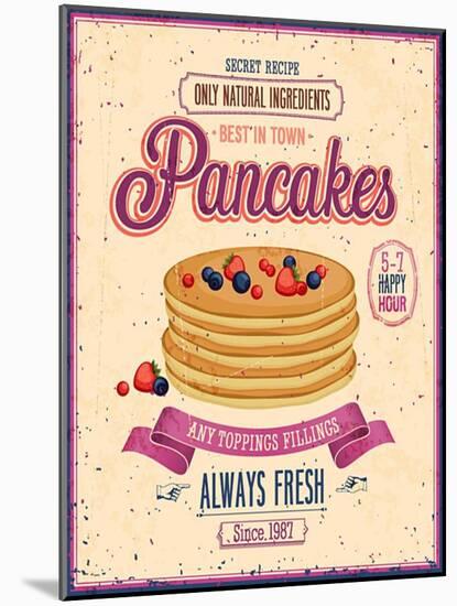 Vintage Pancakes Poster-avean-Mounted Art Print