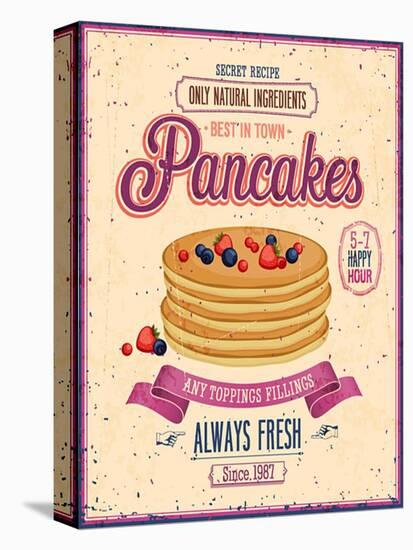 Vintage Pancakes Poster-avean-Stretched Canvas