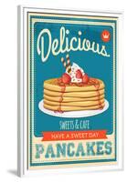 Vintage Pancakes Sign-null-Framed Premium Giclee Print