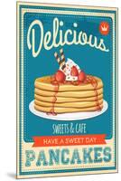 Vintage Pancakes Sign-null-Mounted Premium Giclee Print