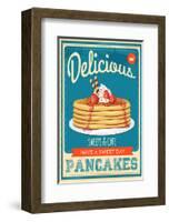 Vintage Pancakes Sign-null-Framed Art Print