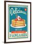 Vintage Pancakes Sign-null-Framed Art Print