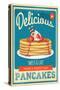 Vintage Pancakes Sign-null-Stretched Canvas
