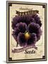 Vintage Pansies Seed Packet-null-Mounted Giclee Print