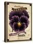 Vintage Pansies Seed Packet-null-Stretched Canvas