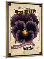 Vintage Pansies Seed Packet-null-Stretched Canvas
