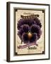 Vintage Pansies Seed Packet-null-Framed Giclee Print