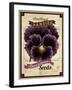 Vintage Pansies Seed Packet-null-Framed Giclee Print