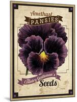 Vintage Pansies Seed Packet-null-Mounted Giclee Print