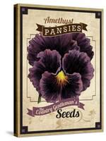 Vintage Pansies Seed Packet-null-Stretched Canvas