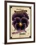 Vintage Pansies Seed Packet-null-Framed Giclee Print