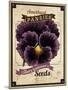 Vintage Pansies Seed Packet-null-Mounted Giclee Print