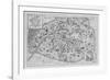 Vintage Paris Map - B&W-The Vintage Collection-Framed Giclee Print