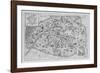 Vintage Paris Map - B&W-The Vintage Collection-Framed Giclee Print