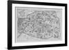 Vintage Paris Map - B&W-The Vintage Collection-Framed Giclee Print