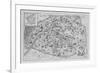 Vintage Paris Map - B&W-The Vintage Collection-Framed Giclee Print