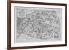 Vintage Paris Map - B&W-The Vintage Collection-Framed Giclee Print