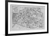 Vintage Paris Map - B&W-The Vintage Collection-Framed Giclee Print