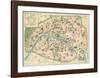 Vintage Paris Map-The Vintage Collection-Framed Art Print