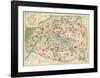 Vintage Paris Map-The Vintage Collection-Framed Art Print