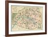 Vintage Paris Map-The Vintage Collection-Framed Art Print