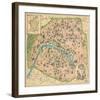 Vintage Paris Map-Unknown The Vintage Collection-Framed Art Print