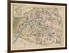 Vintage Paris Map-The Vintage Collection-Framed Giclee Print