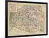 Vintage Paris Map-The Vintage Collection-Framed Giclee Print