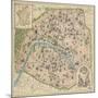 Vintage Paris Map-The Vintage Collection-Mounted Art Print