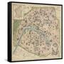 Vintage Paris Map-The Vintage Collection-Framed Stretched Canvas