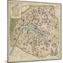 Vintage Paris Map-The Vintage Collection-Mounted Art Print