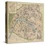 Vintage Paris Map-The Vintage Collection-Stretched Canvas