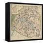 Vintage Paris Map-The Vintage Collection-Framed Stretched Canvas