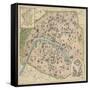 Vintage Paris Map-The Vintage Collection-Framed Stretched Canvas