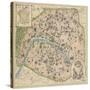 Vintage Paris Map-The Vintage Collection-Stretched Canvas